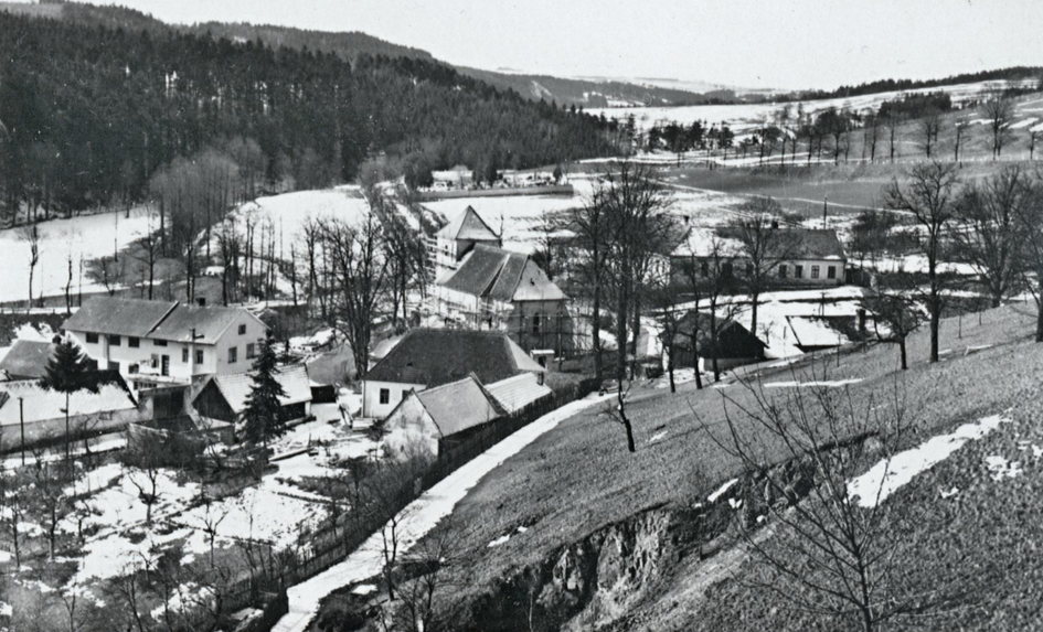 Pohled na Valíkův mlýn z období 60. let dvacátého století