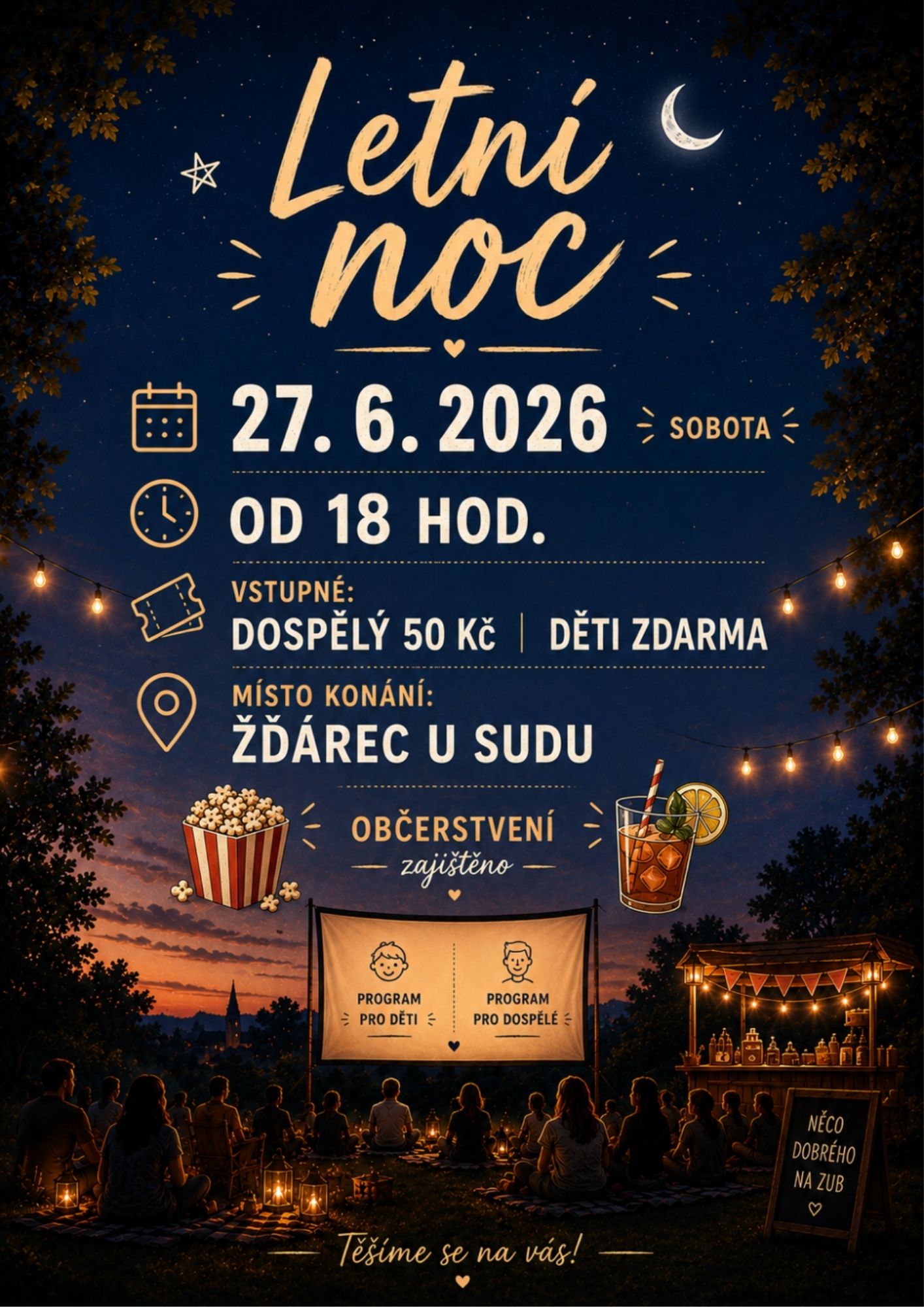 Obec Žďárec - Letní noc